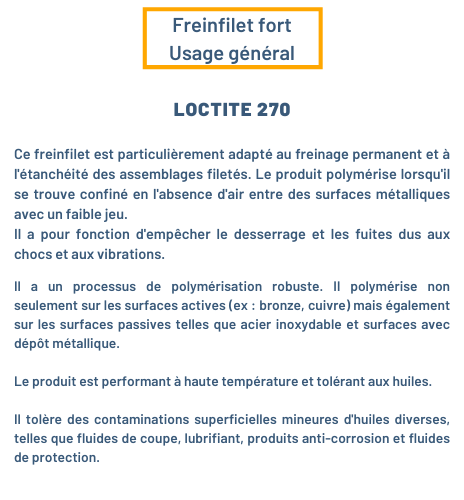 Frein Filet Fort Usage General Loctite Freins Filet Fort